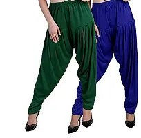 Casuals Women's Viscose Patiala Pants Combo Pack Of 2 (DarkGreen and Royal Blue ; XL)-thumb2