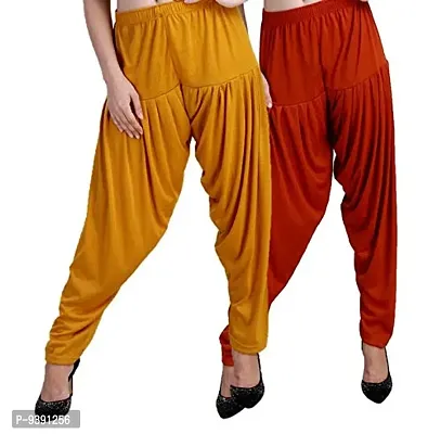 Casuals Women's Viscose Patiala Pants Combo Pack Of 2 (Multicolored)-thumb3