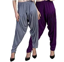 Casuals Women's Viscose Patiala Pants Combo Pack Of 2 (Multicolored)-thumb2