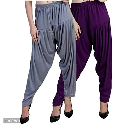 Casuals Women's Viscose Patiala Pants Combo Pack Of 2 (Multicolored)-thumb3