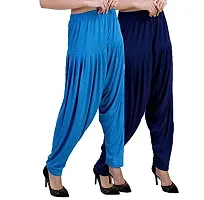 Casuals Women's Viscose Patiala Pants Combo Pack Of 2 (Multicolored)-thumb1