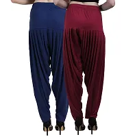 Casuals Women's Viscose Patiyala/Patiala Pants Combo 2 (Navy Blue and Multi-Coloured)-thumb2