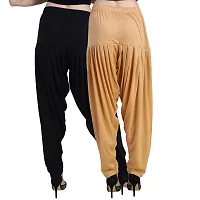 Casuals Women's Viscose Patiyala/Patiala Pants Combo 2(Black and Multi-Coloured)-thumb3