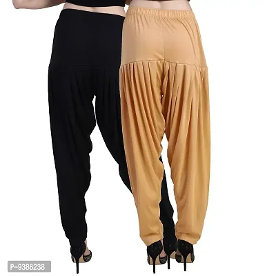 Casuals Women's Viscose Patiyala/Patiala Pants Combo 2(Black and Multi-Coloured)-thumb4