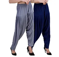 Casuals Women's Viscose Patiala Pants Combo Pack Of 2 (Multicolored)-thumb1