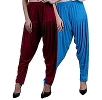 Casuals Women's Viscose Patiala Pants Combo Pack Of 2 (Multicolored)-thumb2