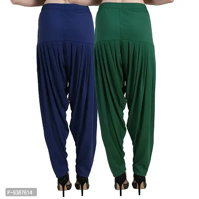 Casuals Women's Viscose Patiyala/Patiala Pants Combo 2 (Navy Blue and Multi-Coloured)-thumb3