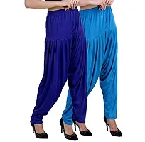 Casuals Women's Viscose Patiala Pants Combo Pack Of 2 (Multicolored)-thumb1