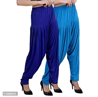 Casuals Women's Viscose Patiala Pants Combo Pack Of 2 (Multicolored)-thumb2