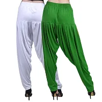 Casuals Women's Viscose Patiyala/Patiala Pants Combo 2(White and M.P.Green; XXX-Large)-thumb3