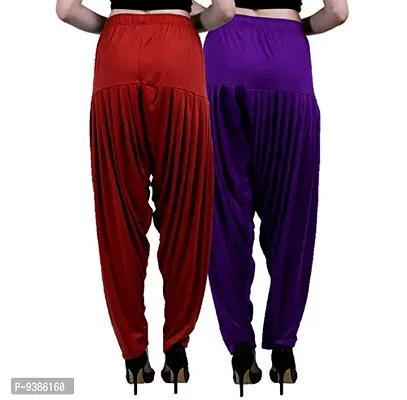 Casuals Women's Viscose Patiala Pants Combo Pack Of 2 (Multicolored)-thumb4