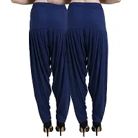 Casuals Women's Viscose Patiyala/Patiala Pants Combo 2 (Navy Blue and Multi-Coloured)-thumb2