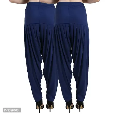 Casuals Women's Viscose Patiyala/Patiala Pants Combo 2 (Navy Blue and Multi-Coloured)-thumb3