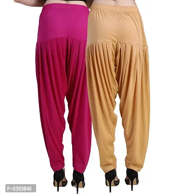 Casuals Women's Viscose Patiala Pants Pack Of 2(Deep Rani and Dark skin; 4XL)-thumb3