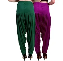 Casuals Women's Viscose Patiala Pants Combo Pack Of 2 (DarkGreen and M.Rose ; L)-thumb3