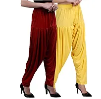 Casuals Women's Viscose Patiala Pants Combo Pack Of 2 (RedMaroon and Yellow ; 3XL)-thumb1