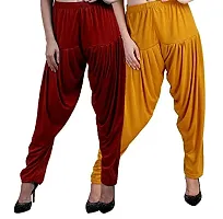 Casuals Women's Viscose Patiala Pants Combo Pack Of 2 (Multicolored)-thumb2