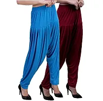 Casuals Women's Viscose Patiala Pants Combo Pack Of 2(Multicolored)-thumb1