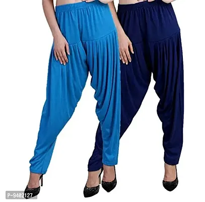 Casuals Women's Viscose Patiala Pants Combo Pack Of 2 (Multicolored)-thumb3