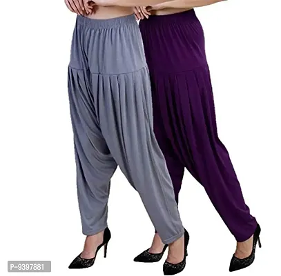 Casuals Women's Viscose Patiala Pants Combo Pack Of 2 (Multicolored)