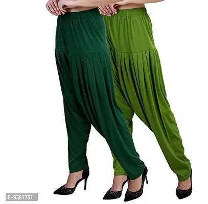 Casuals Women's Viscose Patiala Pants Combo Pack Of 2 (Multicolored)