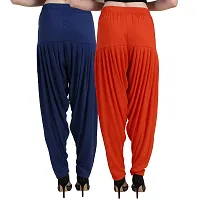 Casuals Women's Viscose Patiyala/Patiala Pants Combo 2(Navy Blue and Deep Orange; X-Large)-thumb2
