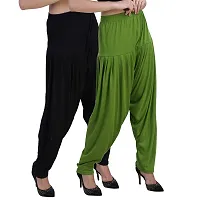 Casuals Women's Viscose Patiyala/Patiala Pants Combo 2(Black and Multi-Coloured)-thumb2