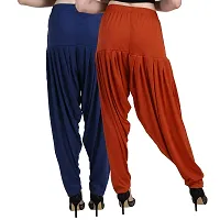 Casuals Women's Viscose Patiyala/Patiala Pants Combo Pack Of 2(Navy Blue and Rust; X-Large)-thumb2