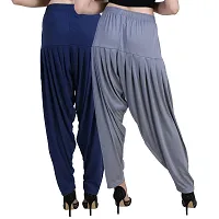 Casuals Women's Viscose Patiyala/Patiala Pants Combo 2 (Navy Blue and Multi-Coloured)-thumb2