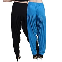 Casuals Women's Viscose Patiyala/Patiala Pants Combo 2(Black and Multi-Coloured)-thumb2