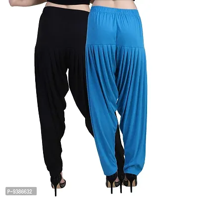 Casuals Women's Viscose Patiyala/Patiala Pants Combo 2(Black and Multi-Coloured)-thumb3