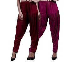 Casuals Women's Viscose Patiala Pants Combo Pack Of 2 (Maroon and Shell ; 3XL)-thumb2