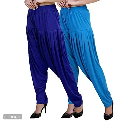 Casuals Women's Viscose Patiala Pants Combo Pack Of 2 (Multicolored)