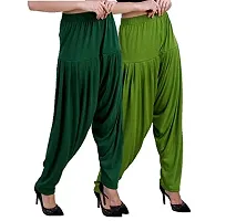 Casuals Women's Viscose Patiala Pants Combo Pack Of 2 (Multicolored)-thumb1