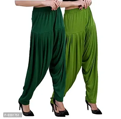 Casuals Women's Viscose Patiala Pants Combo Pack Of 2 (Multicolored)-thumb2