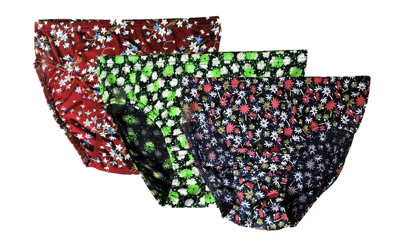 Casuals Womens Cotton Printed Brief Panties - Combo of 3 &amp; 6