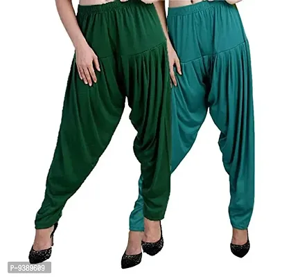 Casuals Women's Viscose Patiala Pants Combo Pack Of 2 (Multicolored)-thumb3