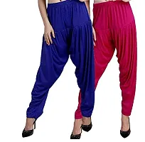 Casuals Women's Viscose Patiala Pants Combo Pack Of 2 (RoyalBlue and Deep Rani ; L)-thumb2