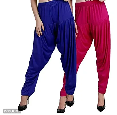 Casuals Women's Viscose Patiala Pants Combo Pack Of 2 (RoyalBlue and Deep Rani ; L)-thumb3