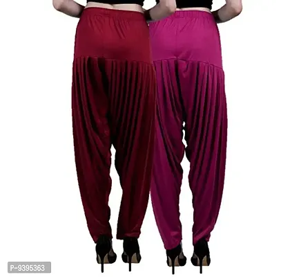 Casuals Women's Viscose Patiala Pants Combo Pack Of 2 (Maroon and Shell ; 3XL)-thumb4