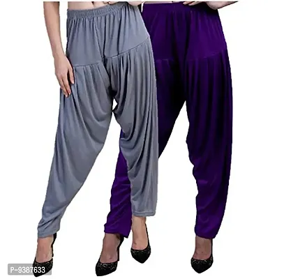 Casuals Women's Viscose Patiala Pants Combo Pack Of 2 (Multicolored)-thumb3