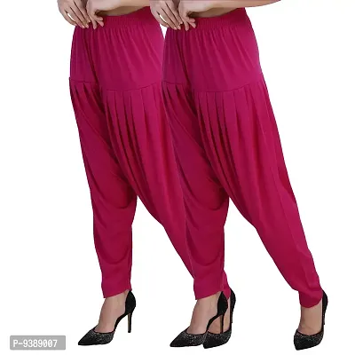 Casuals Women's Viscose Patiala Pants Combo 2(Deep Rani and Deep Rani; 4XL)