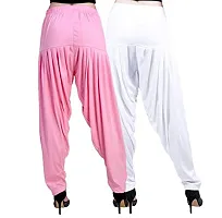 Casuals Women's Viscose Patiala Pants Combo Pack Of 2 (BabyPink and Black ; L)-thumb3