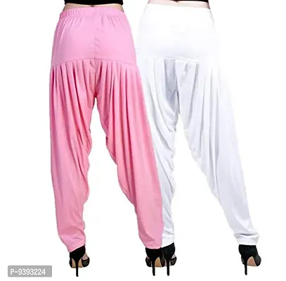 Casuals Women's Viscose Patiala Pants Combo Pack Of 2 (BabyPink and Black ; L)-thumb4