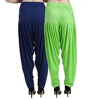 Casuals Women's Viscose Patiyala/Patiala Pants Combo 2 (Navy Blue and Multi-Coloured)-thumb2