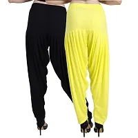 Casuals Women's Viscose Patiyala/Patiala Pants Combo 2 2 (Black and Lemon Yellow; X-Large)-thumb3