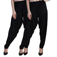 Casuals Women's Viscose Patiyala/Patiala Pants Combo 2(Black and Multi-Coloured)-thumb1