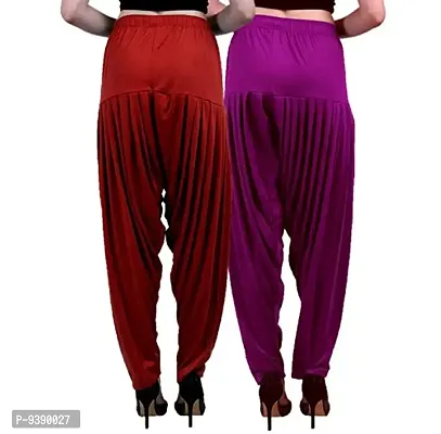 Casuals Women's Viscose Patiala Pants Combo Pack Of 2 (RedMaroon and M.Rose ; 3XL)-thumb4