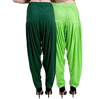 Casuals Women's Viscose Patiala Pants Combo Pack Of 2 (DarkGreen and Parret Green ; L)-thumb3