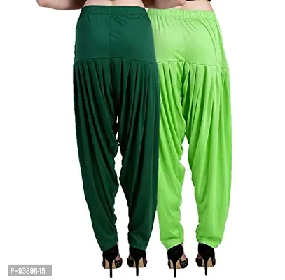 Casuals Women's Viscose Patiala Pants Combo Pack Of 2 (DarkGreen and Parret Green ; L)-thumb4